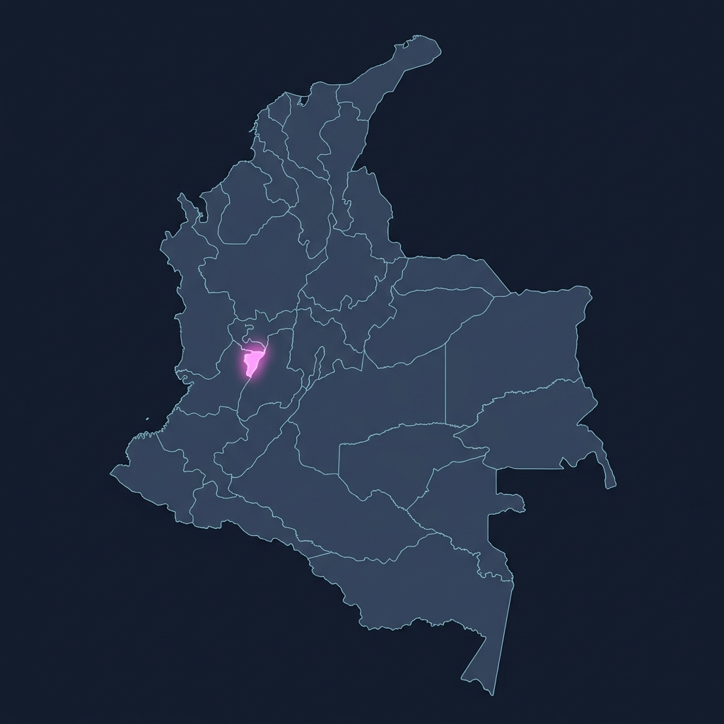 Mapa de Colombia con Quindío Resaltado